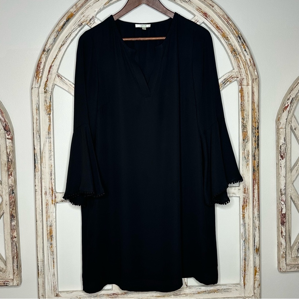 Jade Bell Sleeve Black Dress- Size Large